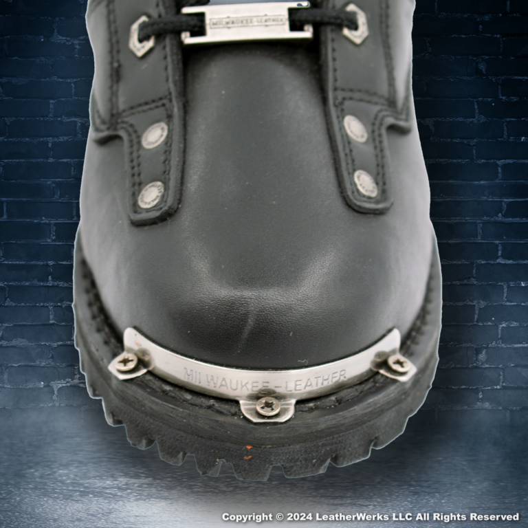 Milwaukee Classic Motorcycle Leather Double Zipper Black Top Toe